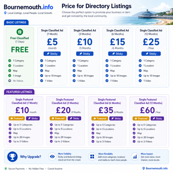 Advertise on Bournemouth.info Classifieds
